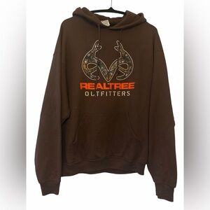 Realtree Brown Hoodie with Orange Logo